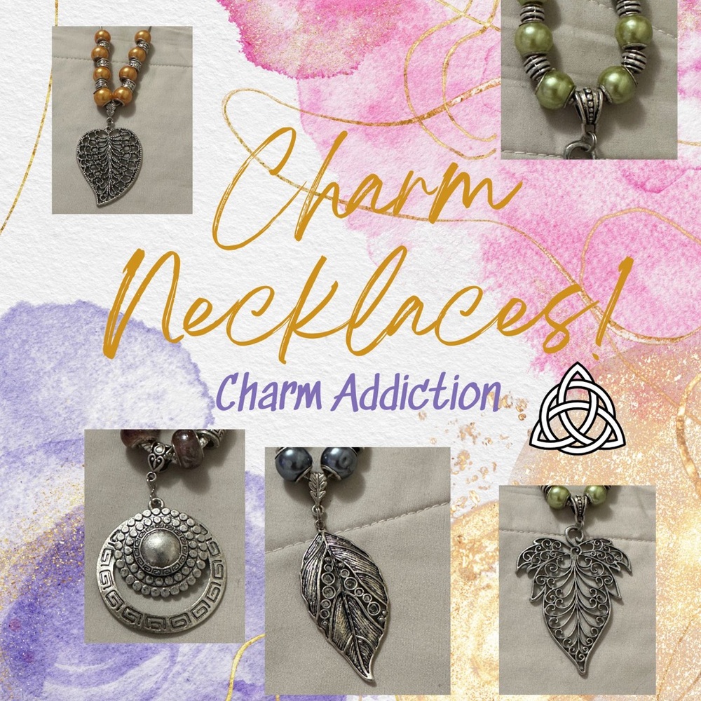 Addiction Silver and Gold Leaf Necklace